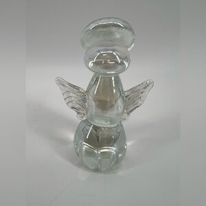 Vintage Hand-blown Clear Glass 4.25" Angel Figurine